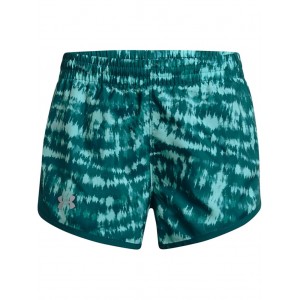 Fly By Printed Shorts (Big Kids) Radial Turquoise/Hydro Teal/Reflective