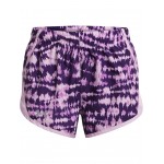 Fly By Printed Shorts (Big Kids) Provence Purple/Black/Reflective