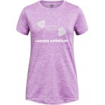 Tech Big Logo Twist Short Sleeve T-Shirt (Big Kids) Provence Purple/White
