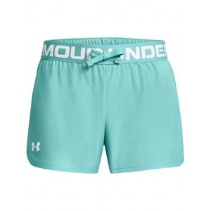 Play Up Solid Shorts (Big Kids) Radial Turquoise/White