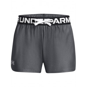 Play Up Solid Shorts (Big Kids) Pitch Gray/Metallic Silver