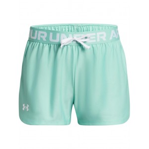 Play Up Solid Shorts (Big Kids) Neo Turquoise/White