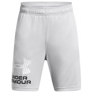 Plus Size Tech Logo Shorts (Big Kids) Mod Gray/White