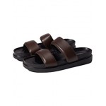 Erin Leather Double Band Sandal Chocolate