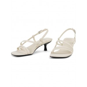Jonna Leather Strappy Kitten Heel Sandals Off-White