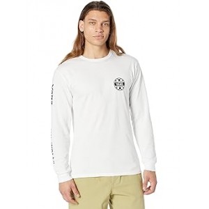 Off The Wall Check Graphic Long Sleeve Tee White