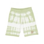 Peace Of Mind Fleece Shorts (Big Kids) Celadon Green/Tie-Dye