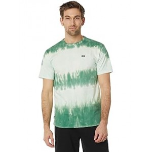 Off The Wall Striped Tie-Dye Short Sleeve Tee Clearly Aqua