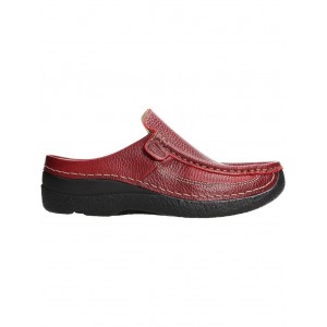 Roll Slide Red Printed Leather
