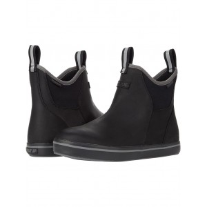 Leather Ankle Deck Boot Black