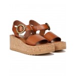 Glory Ankle Strap Wedge Sandal Brown