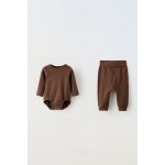 PACK OF PLAIN RIB BODYSUIT AND JOGGERS