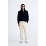 COTTON AND LINEN TEXTURED PANTS
