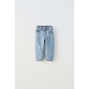 BELTED TAPERED BALLOON JEANS