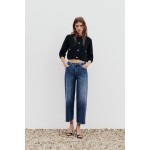 Z1975 BELTED HIGH WAIST CROPPED STRAIGHT JEANS