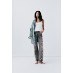 TRF MID-RISE WIDE LEG RIPPED JEANS