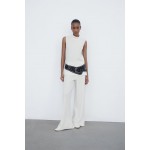 WIDE LEG SOFT PIQUEE PANTS