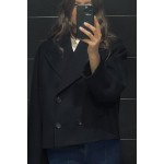 SOFT DOUBLE BREASTED CROPPED COAT