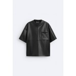 FAUX LEATHER T-SHIRT