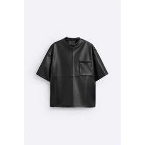 FAUX LEATHER T-SHIRT