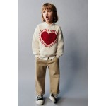 FLOCKED HEART SWEATSHIRT