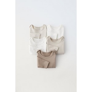 FIVE-PACK OF TOAST COLORED BODYSUITS