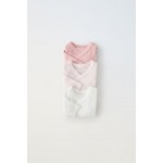 0-6 MONTHS/ THREE-PACK OF RIBBED SURPLICE BODYSUITS
