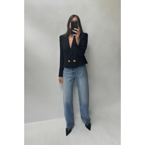 DOUBLE BREASTED CROPPED BLAZER