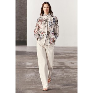 TIED PRINT BLOUSE ZW COLLECTION