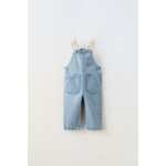 CONTRAST DENIM DUNGAREES WITH BUCKLES
