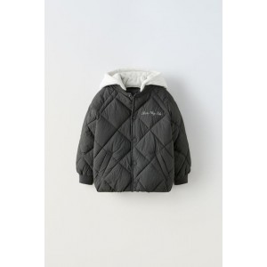 PUFFER BOMBER JACKET WITH HOOD