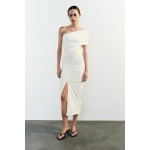 LONG RUCHED STRETCH DRESS