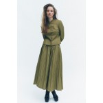 CONTRASTING WAIST WRINKLED SKIRT ZW COLLECTION