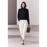 BARREL LEG CROPPED MID WAIST JEANS ZW COLLECTION