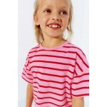 WOVEN EMBROIDERED STRIPED T-SHIRT