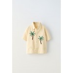 SUN AND PALM TREE EMBROIDERY SHIRT