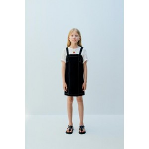 CONTRASTING TOPSTITCHING PINAFORE