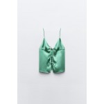 SATIN EFFECT TOP WITH BOW