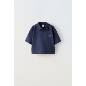 EMBROIDERED TEXT POLO SHIRT