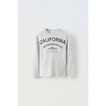 EMBROIDERED TEXT VARSITY SHIRT