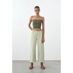 Z1975 BELTED HIGH RISE CROPPED WIDE LEG JEANS
