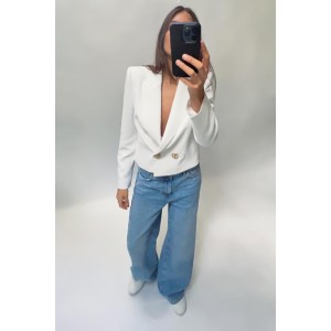 CROPPED DOUBLE BREASTED BLAZER
