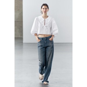 CROPPED POPLIN BLOUSE ZW COLLECTION