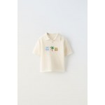 EMBROIDERED KNIT BEACH POLO