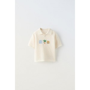 EMBROIDERED KNIT BEACH POLO