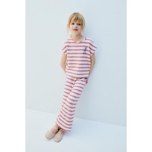 EMBROIDERED STRIPED KNIT T-SHIRT