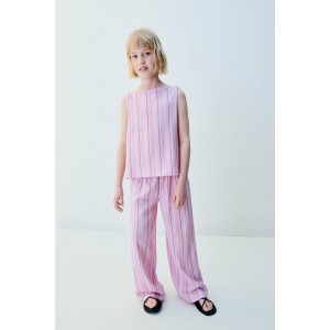 TEXTURED STRIPED TOP AND PANTS MATCHING SET