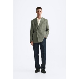 100% LINEN DOUBLE BREASTED SUIT JACKET