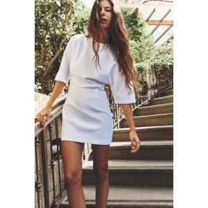 FITTED HEAVY COTTON MINI DRESS