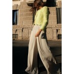 SATIN EFFECT ELASTIC WAIST PANTS